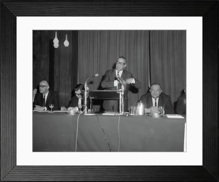 Framed Print : Anefo photo collection. KNVB meeting in Krasnapolsky in Amsterdam Framed Print : Anefo photo collection. KNVB meeting in Krasnapolsky in Amsterdam