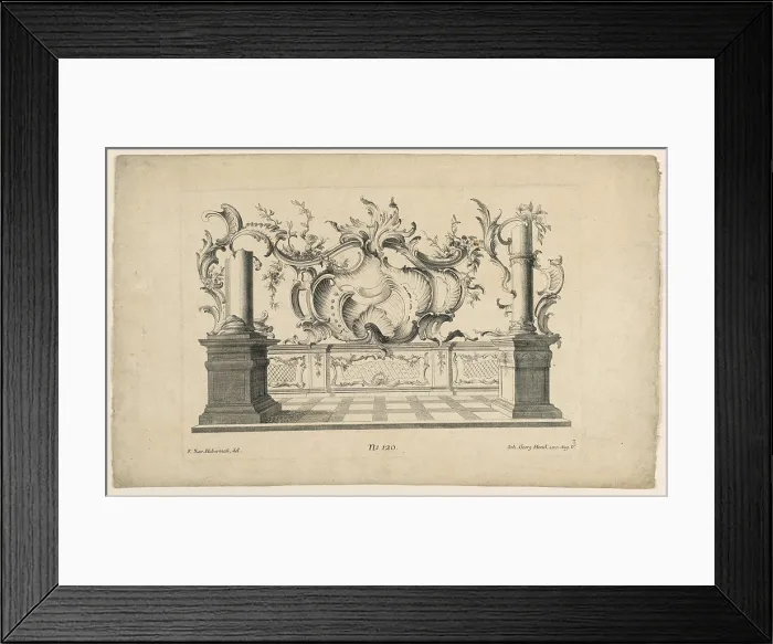 Framed Print : Rocaille Motifs and Dados, from Set No Framed Print : Rocaille Motifs and Dados, from Set No