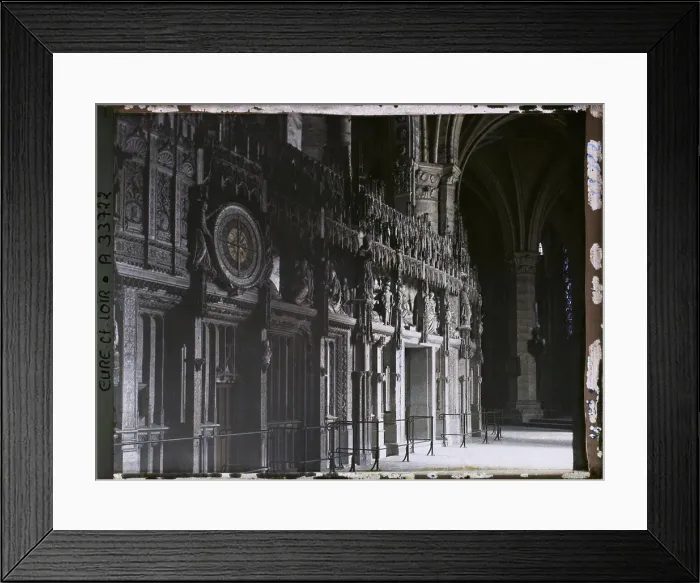 Framed Print : Chartres, France The fence of the choir which includes the dial of an astronomical clock Framed Print : Chartres, France The fence of the choir which includes the dial of an astronomical clock