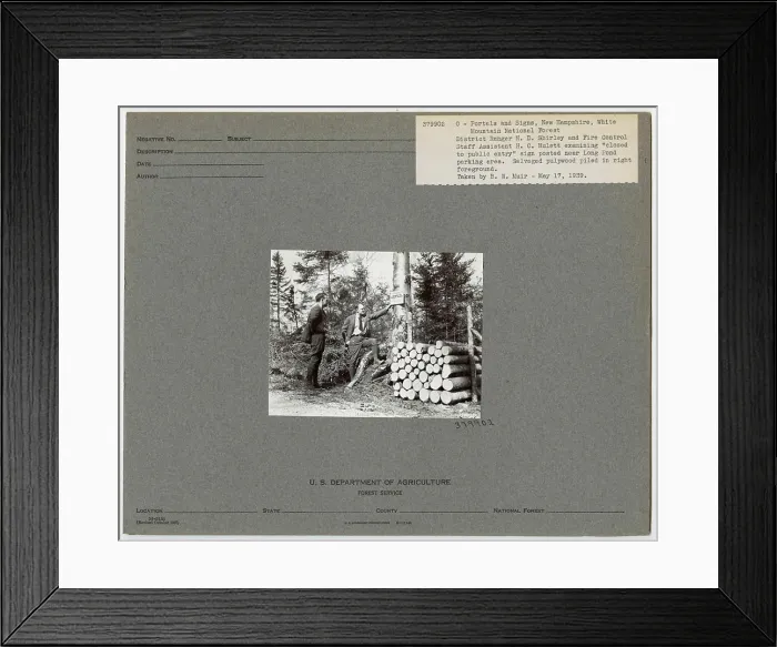 Framed Print : Signs - New Hampshire. Photographs Relating to National Forests Framed Print : Signs - New Hampshire. Photographs Relating to National Forests
