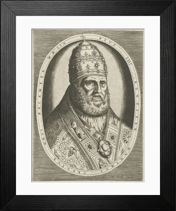 Framed Print : Portrait of Pope Pius IV dressed in the papal robe