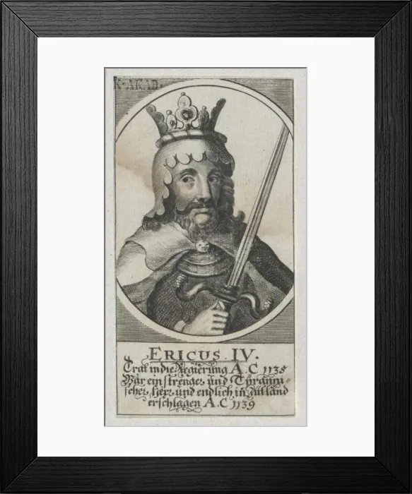Framed Print : Erik II Emun, King of Denmark Framed Print : Erik II Emun, King of Denmark