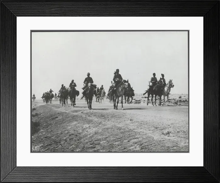Framed Print : Photo collection Spaarnestad topics. Africa 1940 / 1941. Egyptian front. Local Libyan Cavalry. August 1940