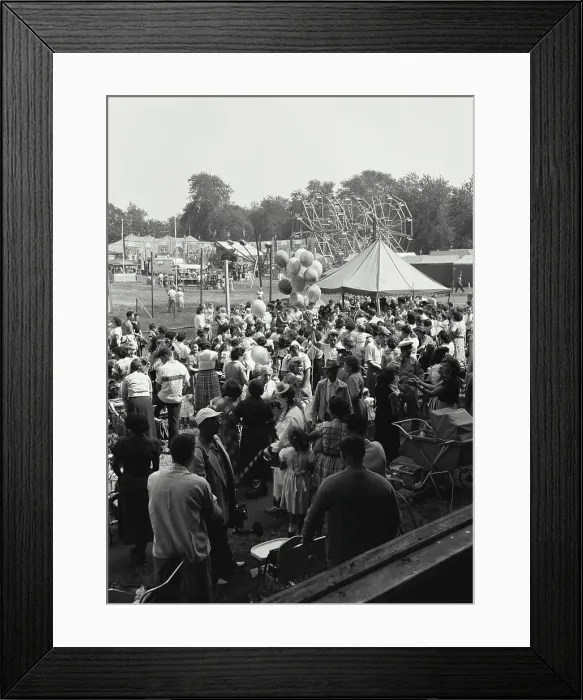 Framed Print : Vintage Photograph. Fair goers at Mineola Fair in New York Framed Print : Vintage Photograph. Fair goers at Mineola Fair in New York