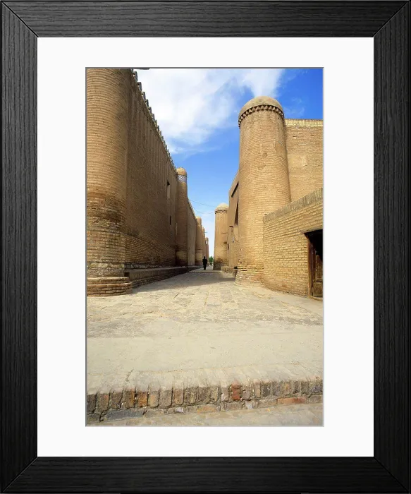 Framed Print : Uzbekistan, Khiva, Old Town, Street Scene