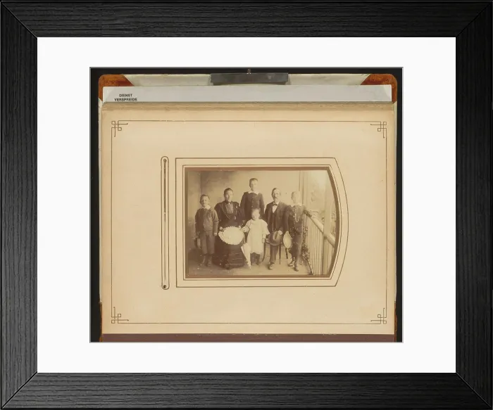 Framed Print : Family portrait, Anonymous, 1880 - 1920 photograph This photo is part of an album Framed Print : Family portrait, Anonymous, 1880 - 1920 photograph This photo is part of an album