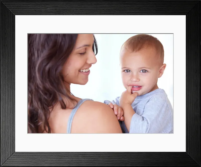 Framed Print : Family, happy and mother with baby on a white background for bonding Framed Print : Family, happy and mother with baby on a white background for bonding