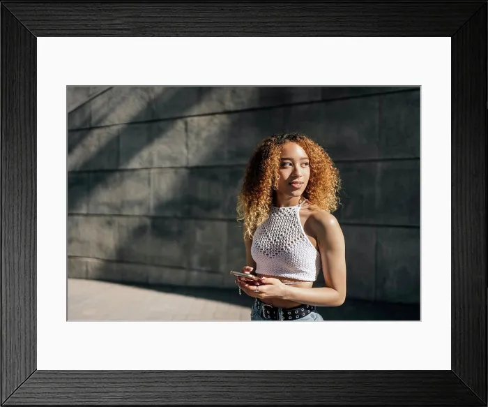 Framed Print : Portrait Of Latin Girl in the city Framed Print : Portrait Of Latin Girl in the city