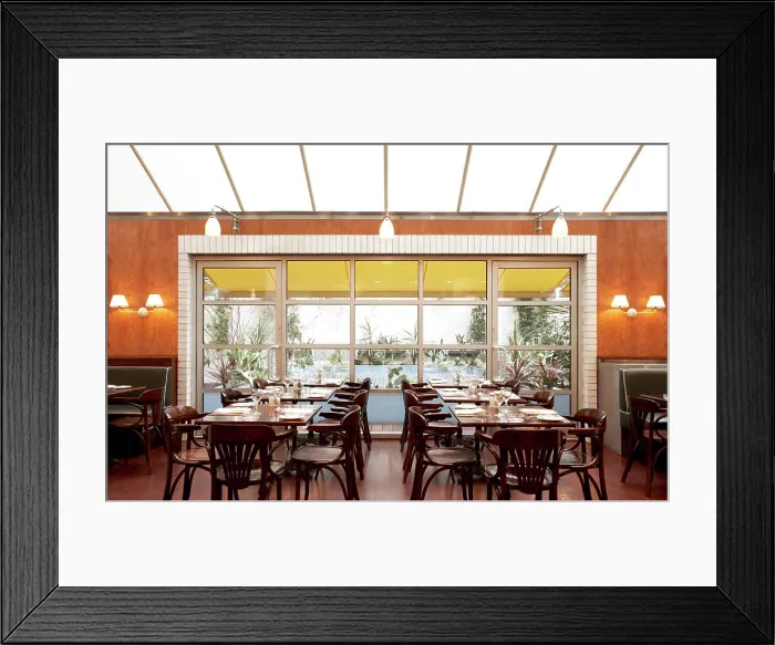 Framed Print : automat, carlos almada, london, 2006, view of restaurant and yard Framed Print : automat, carlos almada, london, 2006, view of restaurant and yard