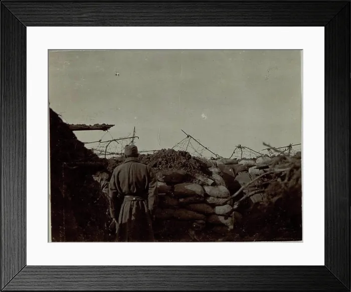 Framed Print : Post in the Schützengraben, section Podgora Süd