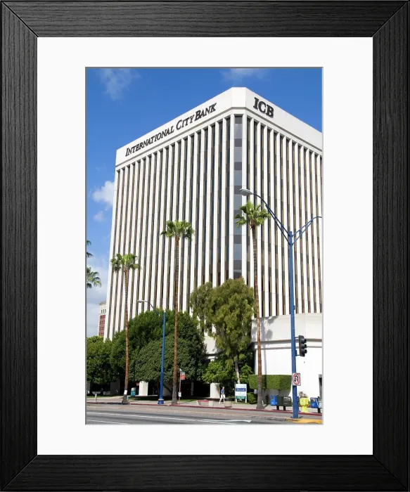 Framed Print : International City Bank building at Long Beach, California, USA