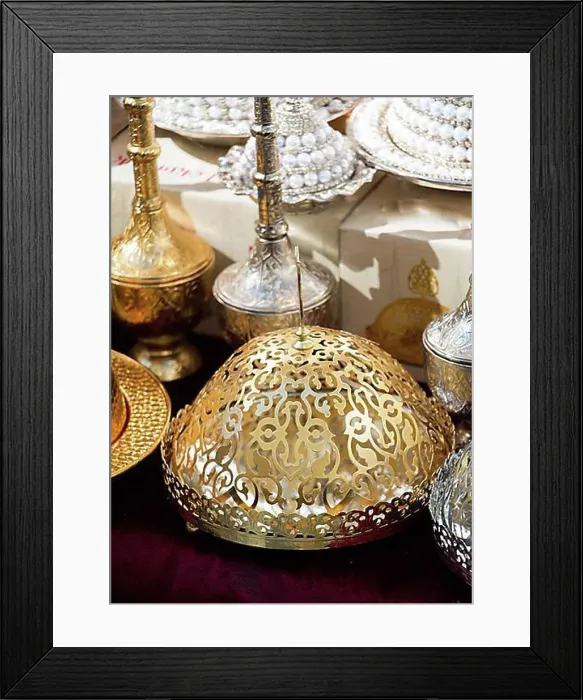 Framed Print : Ottoman Turkish antique kitchen utensils plate Framed Print : Ottoman Turkish antique kitchen utensils plate