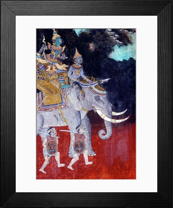 Framed Print : Royal palace complex. Murals of scenes from the Khmer (Reamker) version of the classic Indian epic Ramayana Framed Print : Royal palace complex. Murals of scenes from the Khmer (Reamker) version of the classic Indian epic Ramayana