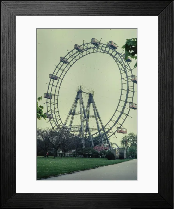 Framed Print : Vienna Austria April 1985 Ferris wheel in Vienna in 80s