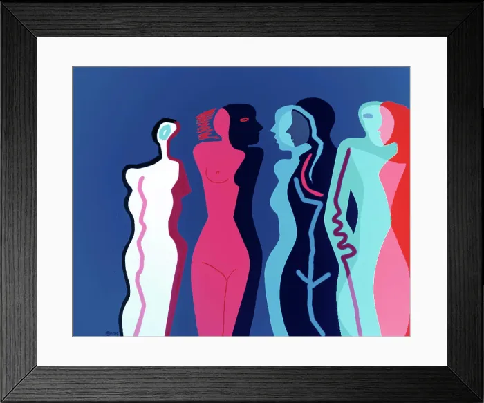 Framed Print : Nudes: Blue & Purple Diana Ong (b.1940 Chinese-American) Computer graphics
