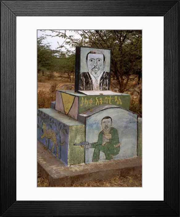 Framed Print : Africa, Ethiopia, Headstone in a graveyard near an Oromo village