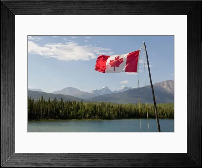 Framed Print : Canadian Flag at Rabbitkettle Lake Framed Print : Canadian Flag at Rabbitkettle Lake