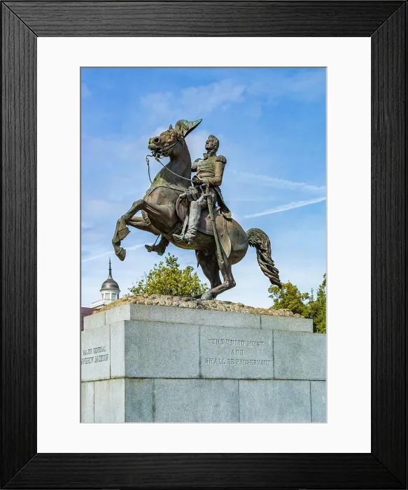 Framed Print : Statue of General Andrew Jackson in front of the St Framed Print : Statue of General Andrew Jackson in front of the St