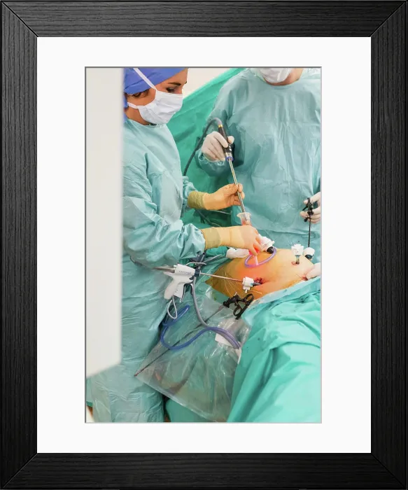 Framed Print : Surgical laparoscopy and hysteroscopy exploration here, treatment of endometriosis, Limoges hospital, France Framed Print : Surgical laparoscopy and hysteroscopy exploration here, treatment of endometriosis, Limoges hospital, France