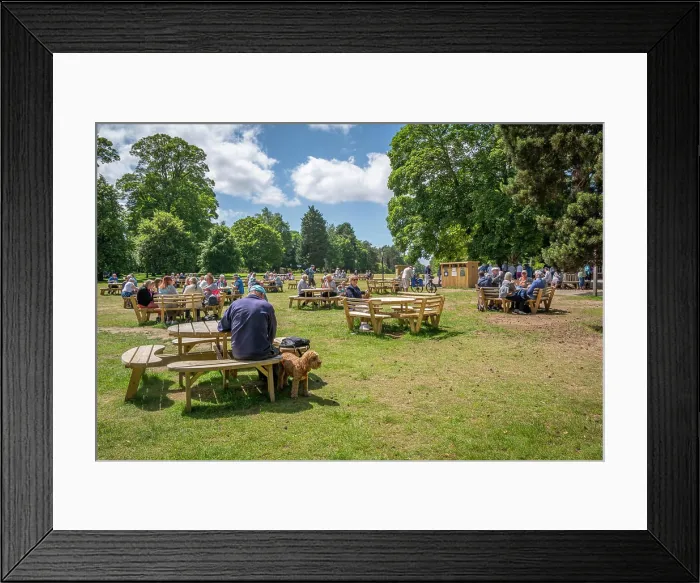 Framed Print : View of outside cafe seating at Sandringham House Framed Print : View of outside cafe seating at Sandringham House