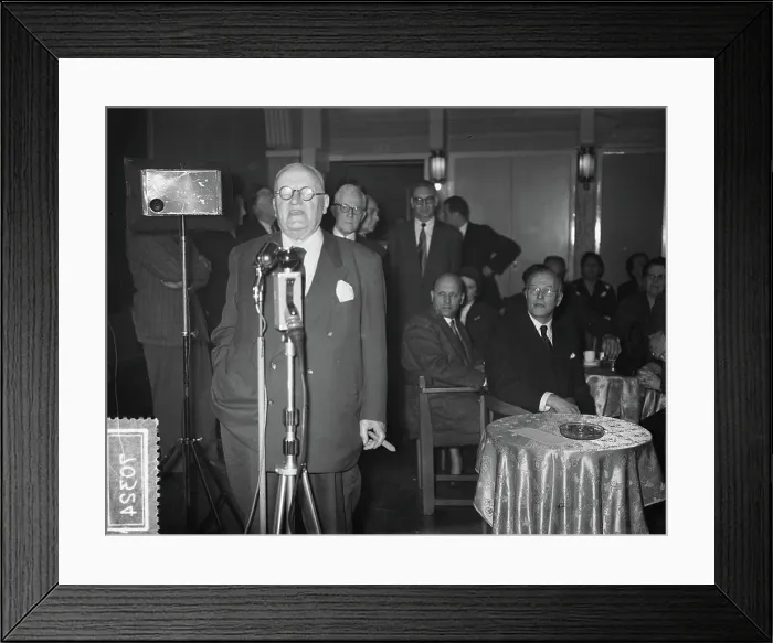 Framed Print : Anefo photo collection. Dutch oldest radio sports reporter George Hogenkamp celebrates its 80th birthday Framed Print : Anefo photo collection. Dutch oldest radio sports reporter George Hogenkamp celebrates its 80th birthday