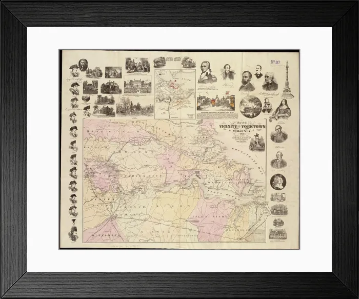 Framed Print : Map of the vicinity of Yorktown Framed Print : Map of the vicinity of Yorktown