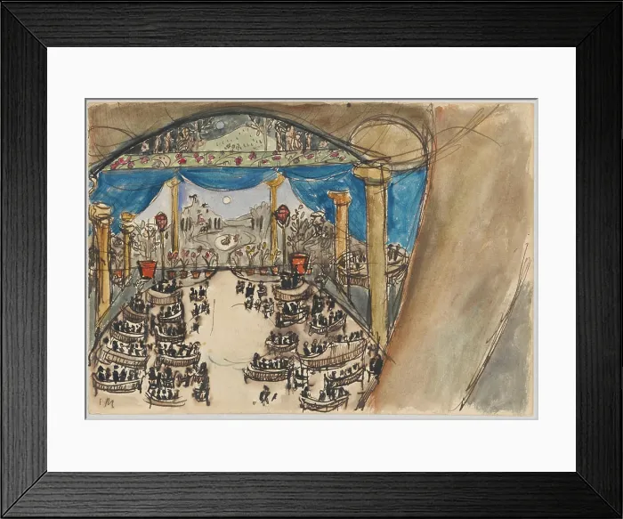 Framed Print : Stage designer. - audience and scene with decoration; Makowski, Tadeusz (1882-1932); 1908 (1908-00-00-1908-00-00); Framed Print : Stage designer. - audience and scene with decoration; Makowski, Tadeusz (1882-1932); 1908 (1908-00-00-1908-00-00);