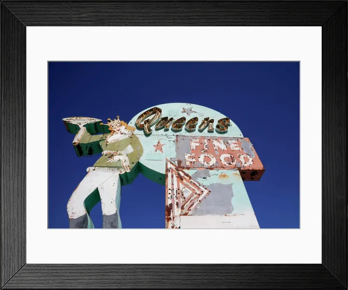 Framed Print : Vintage restaurant sign in San Bernardino, California. (Editorial Use Only) Framed Print : Vintage restaurant sign in San Bernardino, California. (Editorial Use Only)