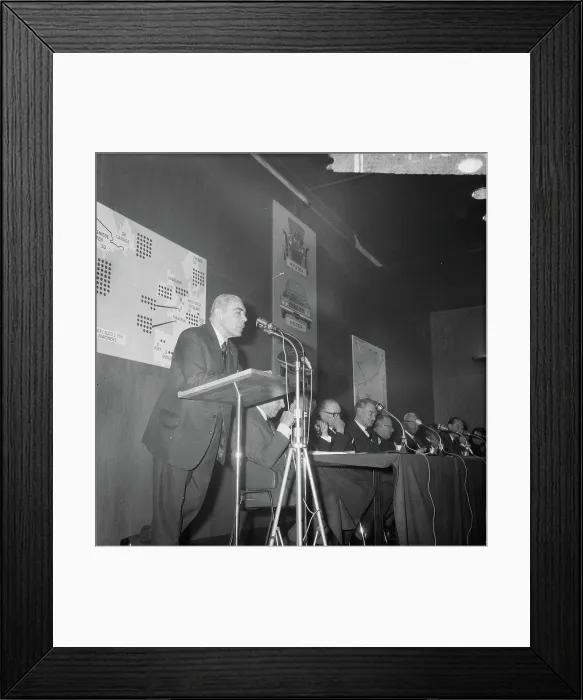 Framed Print : Anefo photo collection. Board of Golden RAI Personent exhibition Press conference held Framed Print : Anefo photo collection. Board of Golden RAI Personent exhibition Press conference held