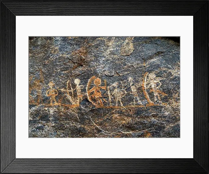 Framed Print : Pre historic rock paintings at Porivarai in Karikkaiyur Karikkiyoor near Kil Kotagiri