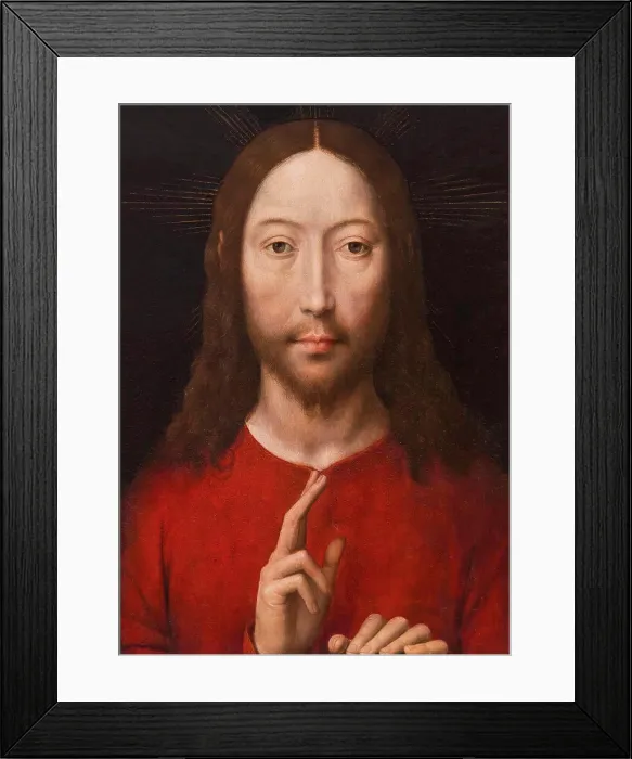 Framed Print : Christ Blessing, Hans Memling, 1481, Museum of Fine Arts, Boston, Mass, USA, North America Framed Print : Christ Blessing, Hans Memling, 1481, Museum of Fine Arts, Boston, Mass, USA, North America