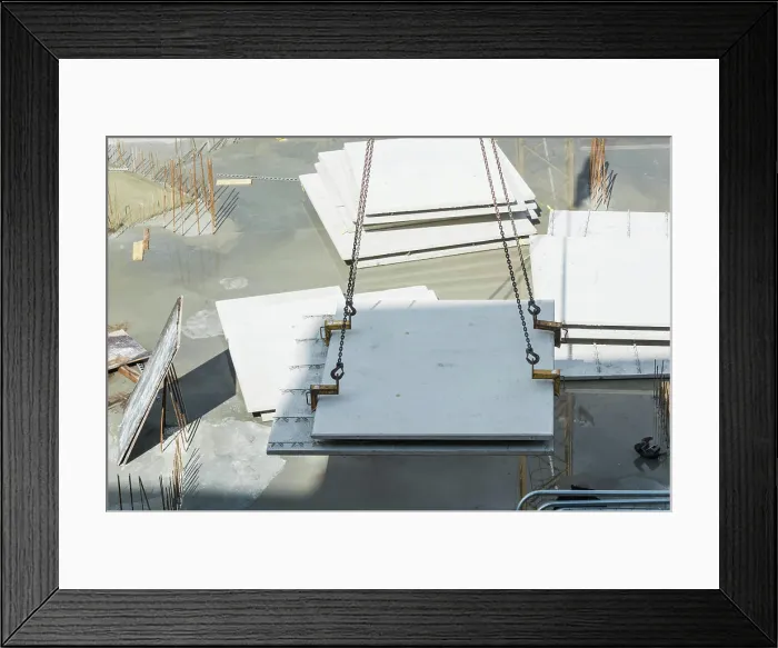 Framed Print : Building construction with concrete walls Framed Print : Building construction with concrete walls