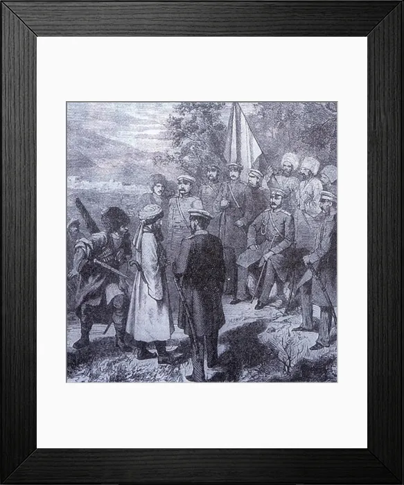 Framed Print : Shamil's surrender in the Gunib village Framed Print : Shamil's surrender in the Gunib village
