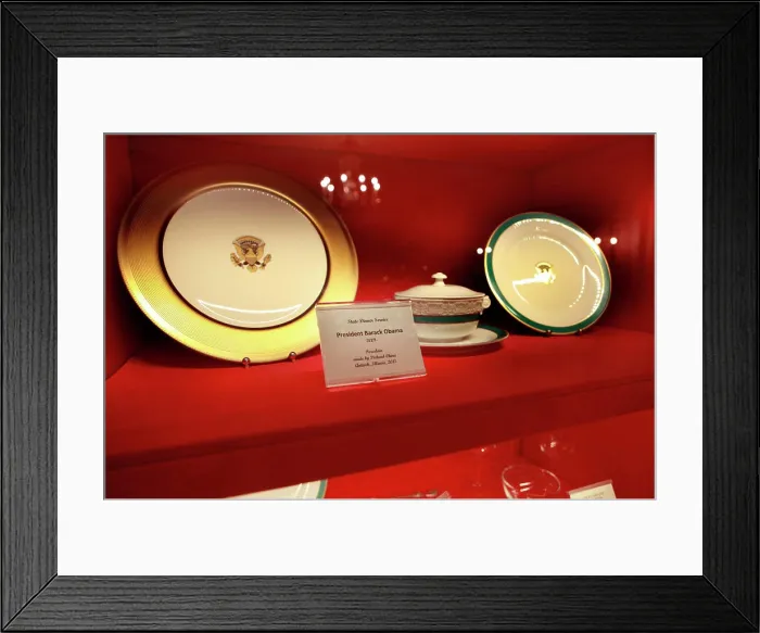 Framed Print : The China of the Barack Obama administration in the China Room of the White House