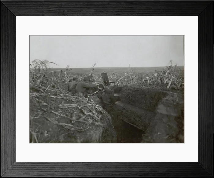 Framed Print : Machine gun in fire position Framed Print : Machine gun in fire position