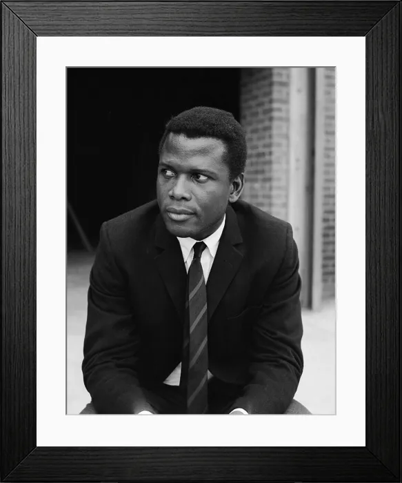 Framed Print : Photograph of Sir Sidney Poitier, a Bahamian-American actor, film director and author. Dated 1966