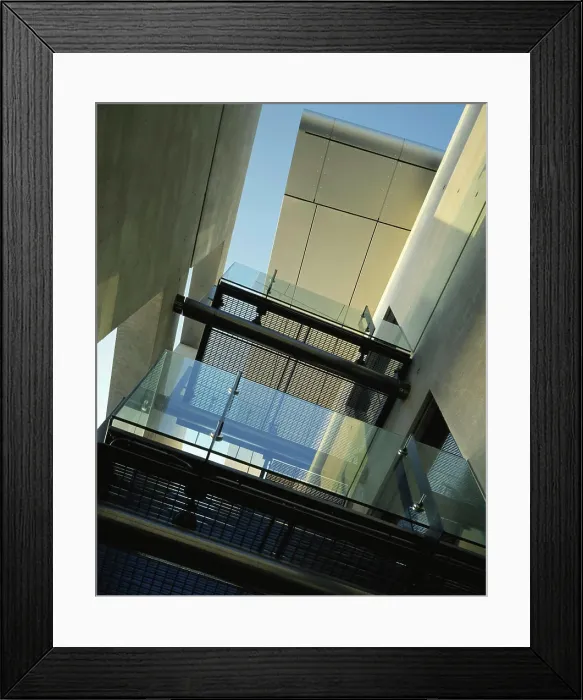 Framed Print : reykjavik city hall (radhus) exterior detail looking up towards part of the roof