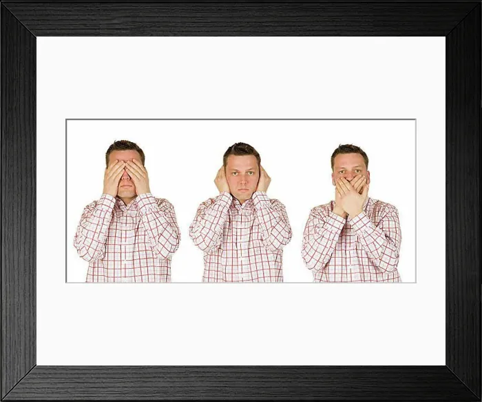 Framed Print : See no evil, hear no evil, speak no evil Framed Print : See no evil, hear no evil, speak no evil