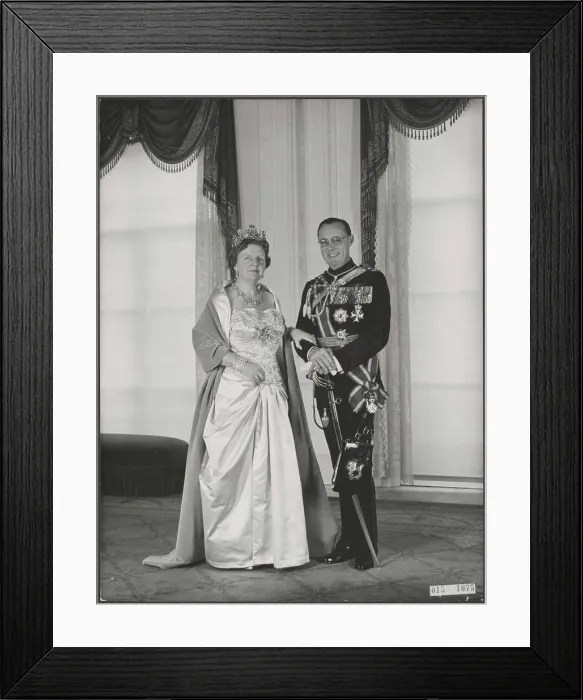 Framed Print : Elsevier photo collection. portrait Queen Juliana Prince Bernhard. March 1, 1961