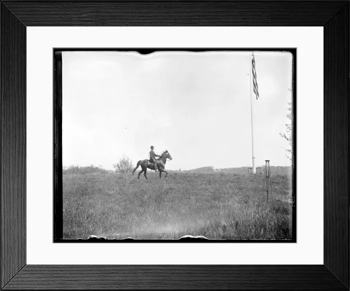 Framed Print : Unidentified horse and rider, People, Horses. Hingham Public Library Glass Slide Collection Framed Print : Unidentified horse and rider, People, Horses. Hingham Public Library Glass Slide Collection