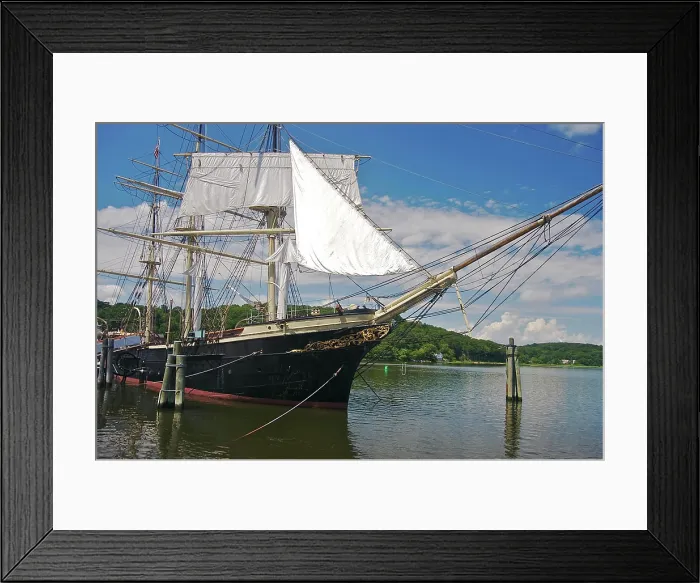 Framed Print : USA, Connecticut, Mystic. The L.A. Dunton, a restored fishing schooner, at Mystic Seaport, on the Mystic River Framed Print : USA, Connecticut, Mystic. The L.A. Dunton, a restored fishing schooner, at Mystic Seaport, on the Mystic River