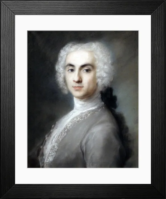 Framed Print : Portrait of a Man by Rosalba Carriera (1673-1757) a Venetian Rococo painter. Dated 18th Century Framed Print : Portrait of a Man by Rosalba Carriera (1673-1757) a Venetian Rococo painter. Dated 18th Century