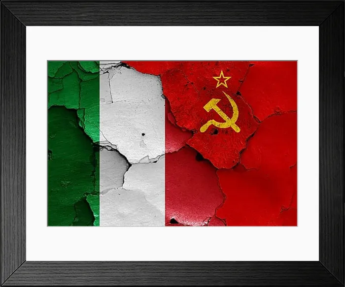 Framed Print : Flags of Italy and Soviet Union