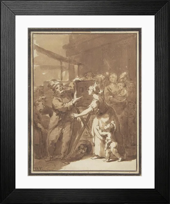 Framed Print : Scene at a Fair: A Peep Show 18th century Anonymous Framed Print : Scene at a Fair: A Peep Show 18th century Anonymous