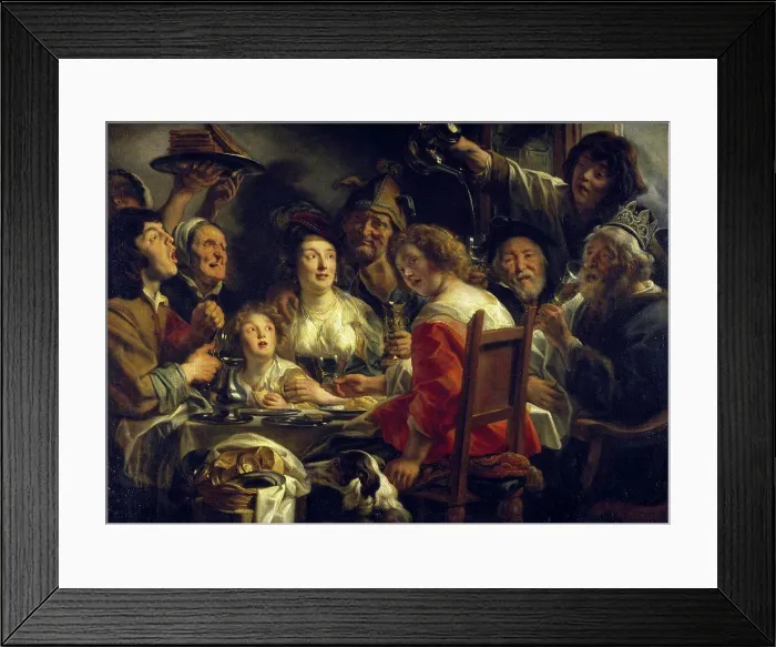 Framed Print : The King Drinks by Jacob Jordaens, (1593-1678), France, Paris, Musee du Louvre