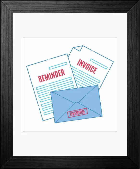 Framed Print : Overdue bills, illustration Framed Print : Overdue bills, illustration