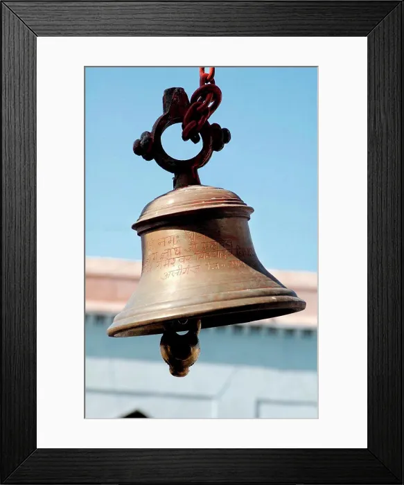 Framed Print : Bell At Aundhanagnath One Of Twelve Jyotirling Shiva Temples Shivling At Aundha Near Nanded, Maharashtra, India