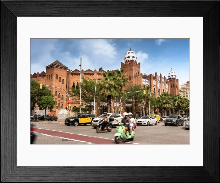 Framed Print : Barcelona Spain La Monumental bullring Moorish Revival architecture