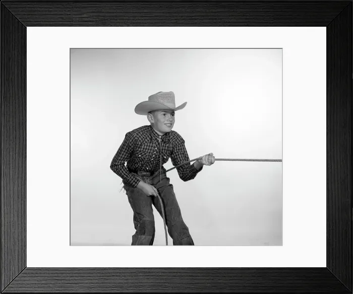 Framed Print : Boy in cowboy costume Framed Print : Boy in cowboy costume
