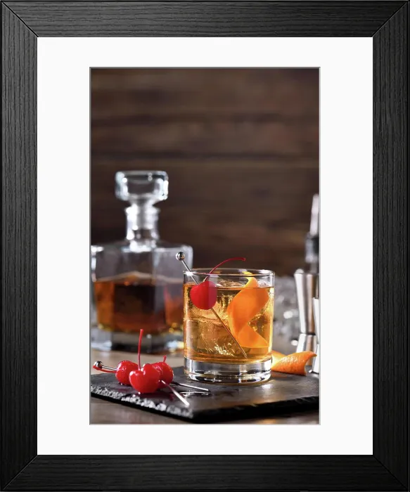 Framed Print : Cocktail Old Fashioned Cocktail Old Fashioned is an old-fashioned sophistication of whiskey and sweet syrup